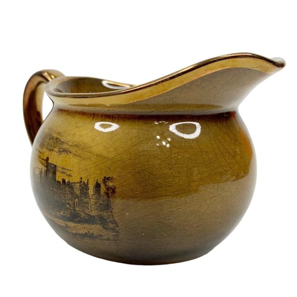 Vintage Ridgways Royal Vistas Ware 3" Creamer Windmill Landscape Brown - Picture 5 of 10